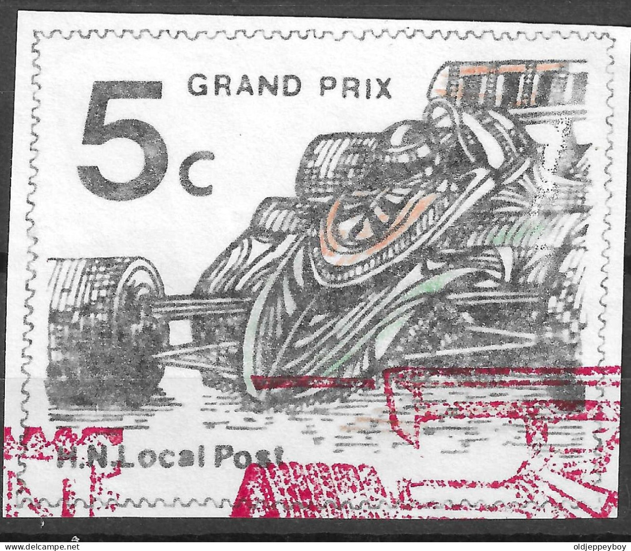 G.B. 1983 H.N. Local Post CAR RACING GRAND PRIX  LOCAL POST  Vignette Cinderella Reklamemarke - Erinnophilie