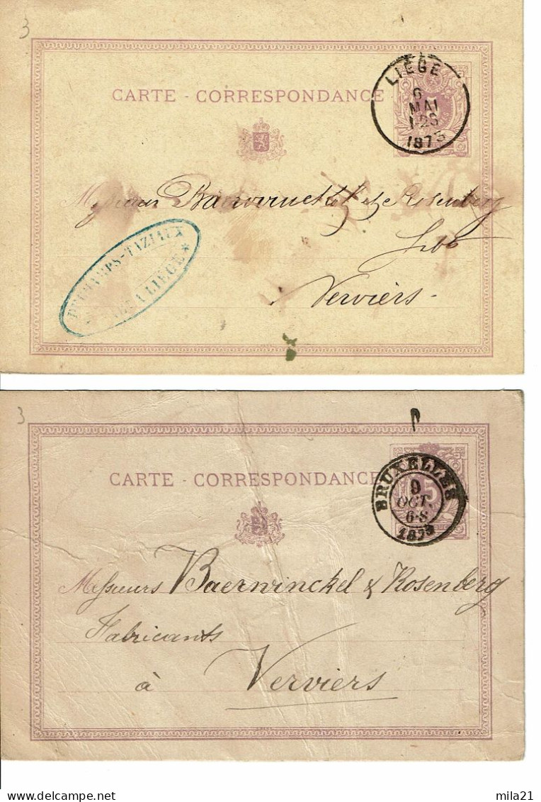 CARTE  - CORRESPONDANCE  N° 3 - 1869-1888 Liggende Leeuw