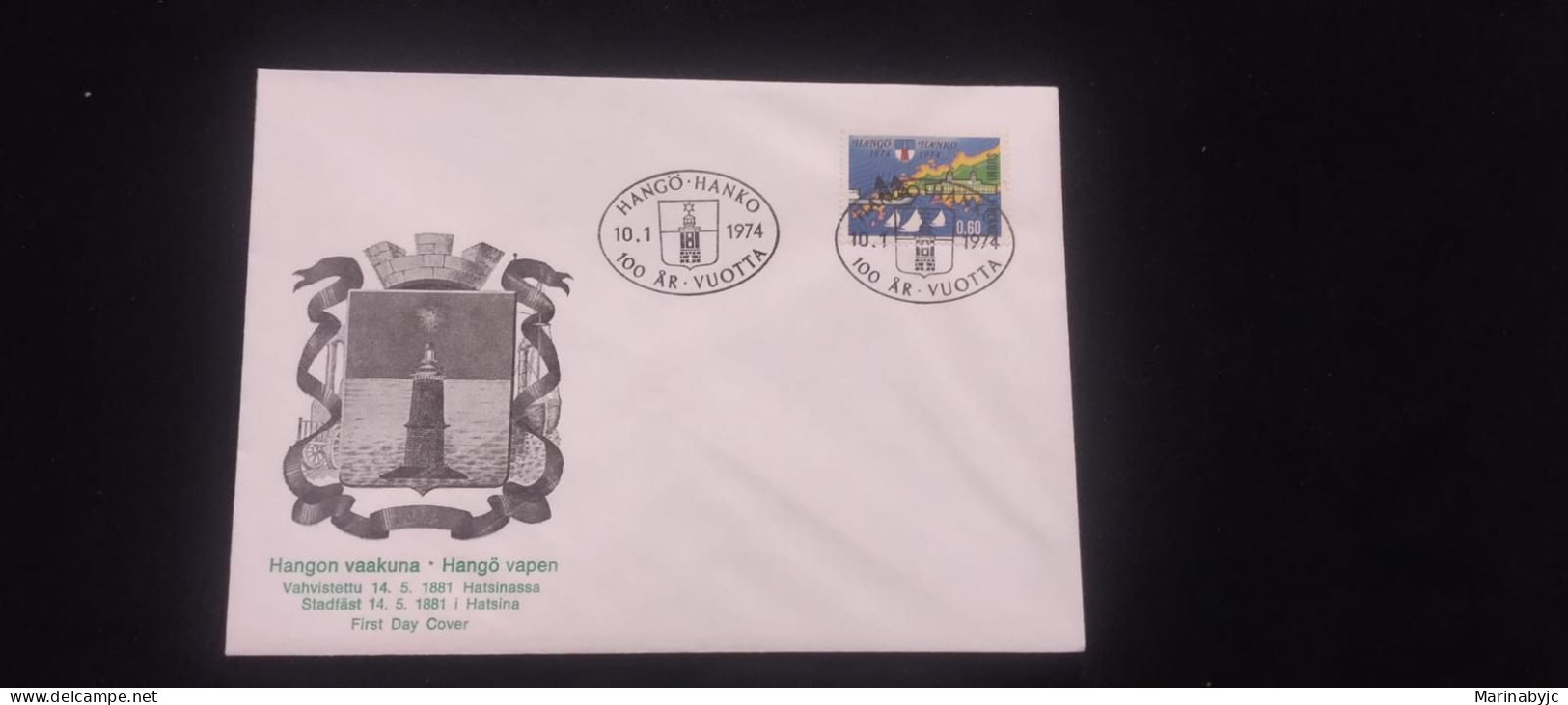 C) 1974. FINLAND. FDC.HANKO COAT OF ARMS. XF - Other & Unclassified