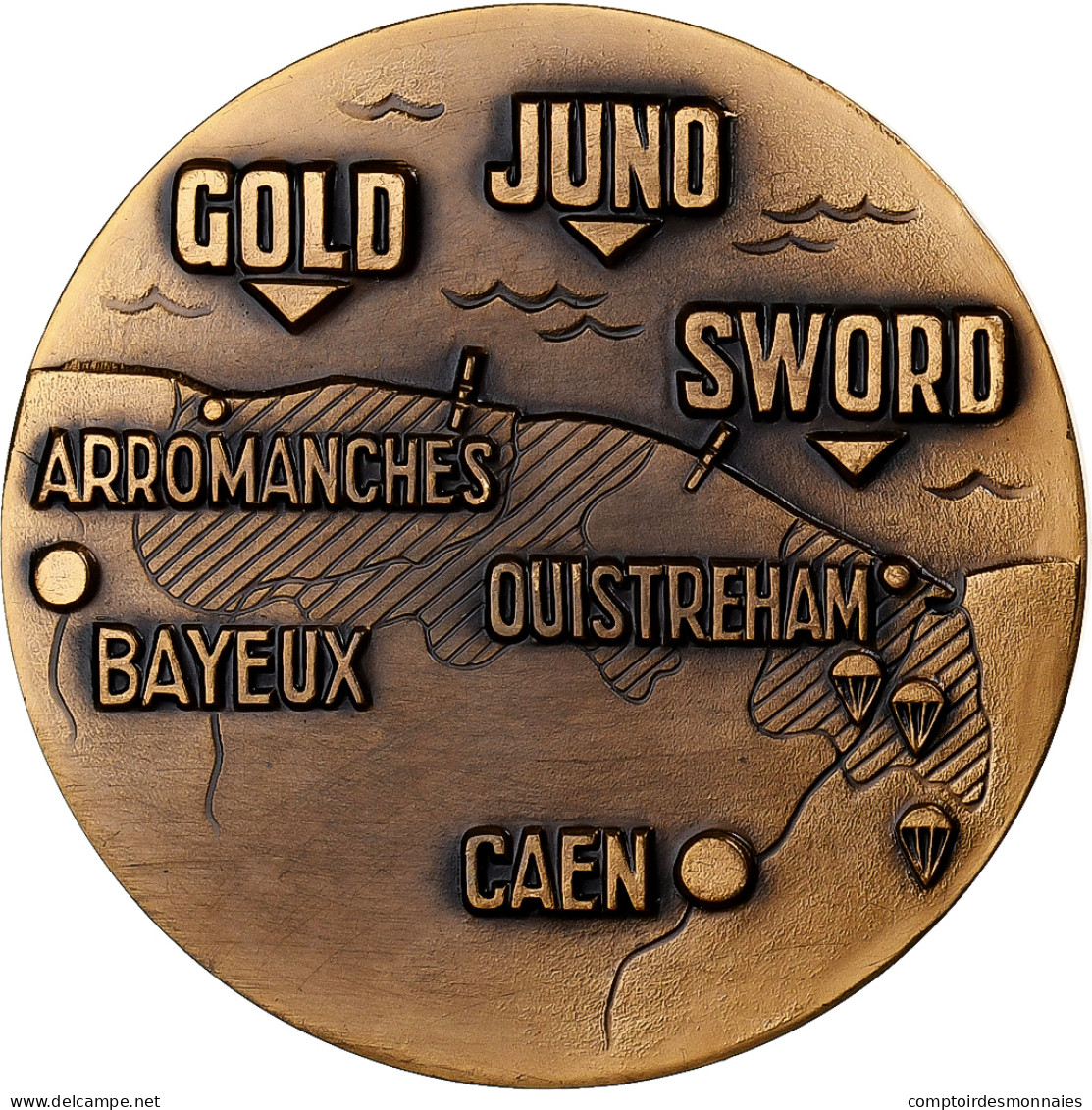 France, Médaille, Débarquement De Normandie, 1944, Bronze, SPL - Andere & Zonder Classificatie