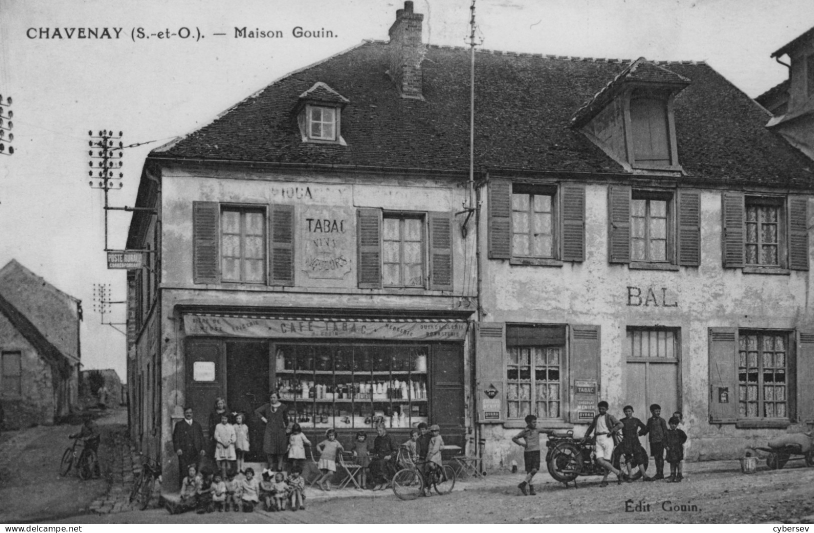 CHAVENAY - Maison Gouin, Café-Tabac - Bal - Moto - Animé - Sonstige & Ohne Zuordnung