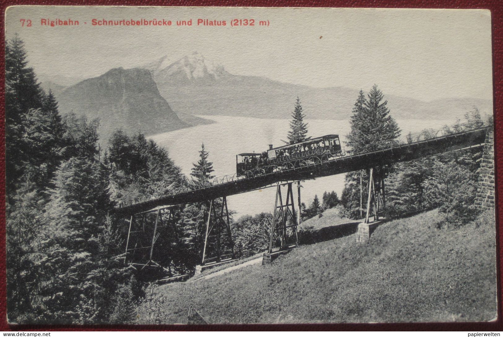 Weggis (LU) - Rigibahn: Schnurtobelbrücke Mit Pilatus (2132m) - Weggis