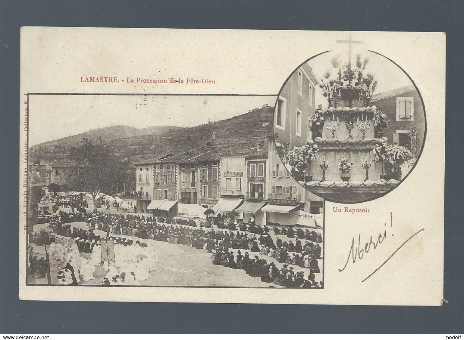 CPA - 07 - Lamastre - La Procession De La Fête-Dieu - Précurseur - Circulée En 1904 - Lamastre