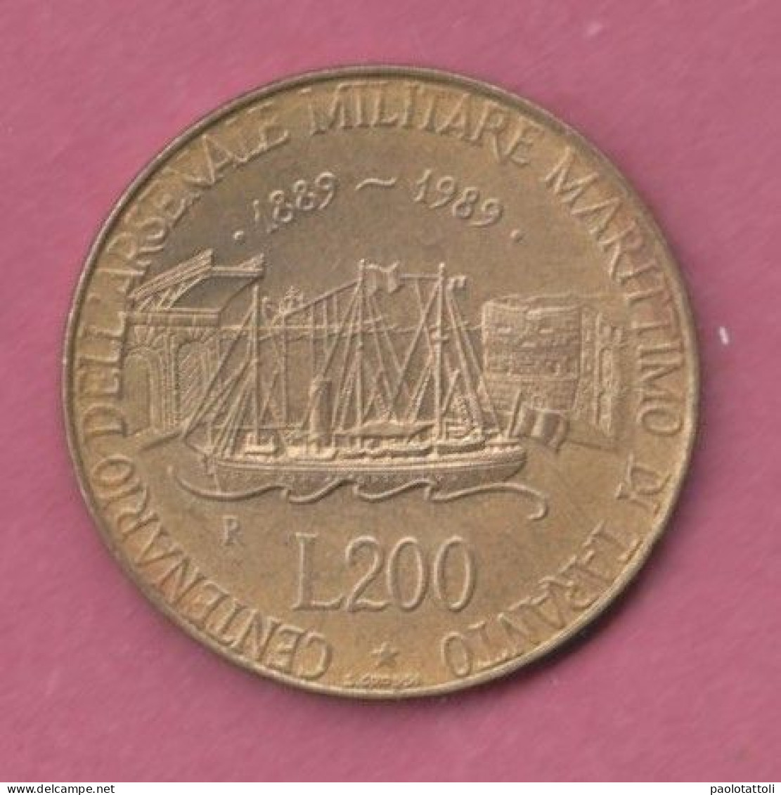 Italia, 1989- 200 Lire. Centenary Of The Taranto Maritime Arsenal-Bronzital- Obverse  Allegory Of Italian Repubblic. - 200 Lire