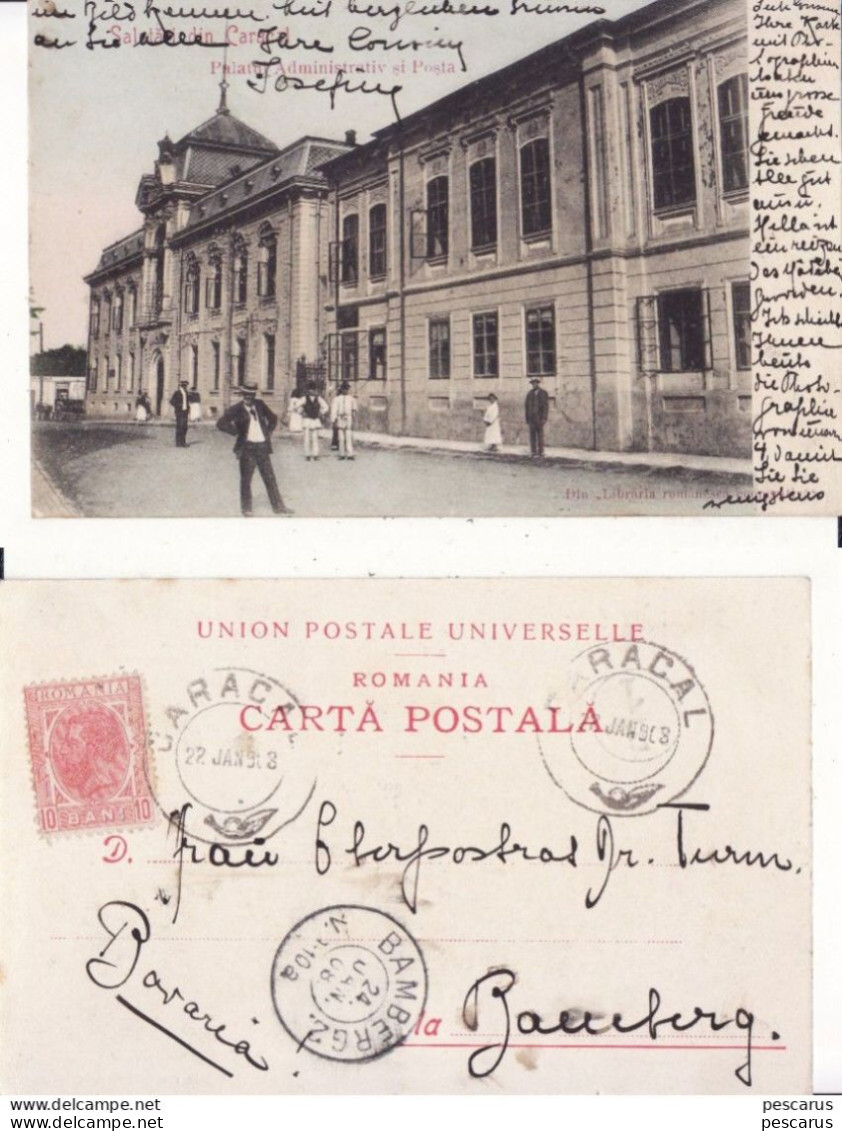 Romania ,Rumanien,Roumanie - Caracal- Posta Si Palatul Administrativ - Roemenië