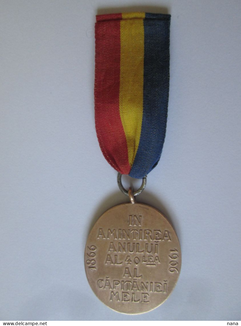 Medaille Roumanie:Le Roi Carol Ier 40 Ans De Regne 1866-1906/Romanian Medal:King Carol I 40 Years Of Reign 1866-1906 - Otros & Sin Clasificación