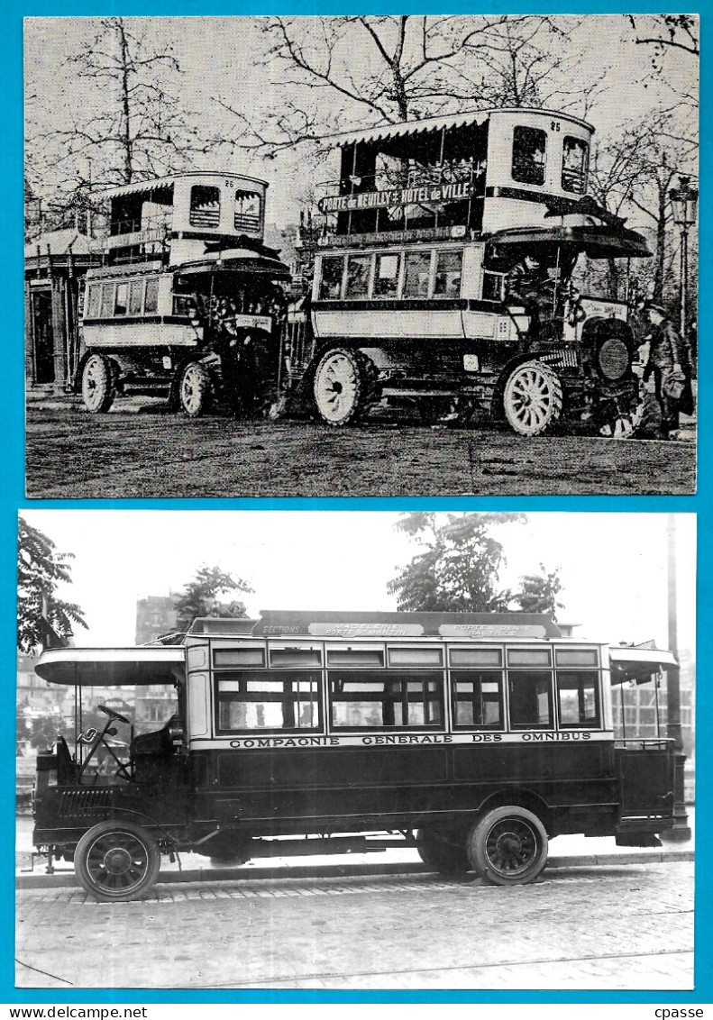 (Lot De 2) CPM D'après Documents Anciens (Bus, Autobus) - Transporte Público
