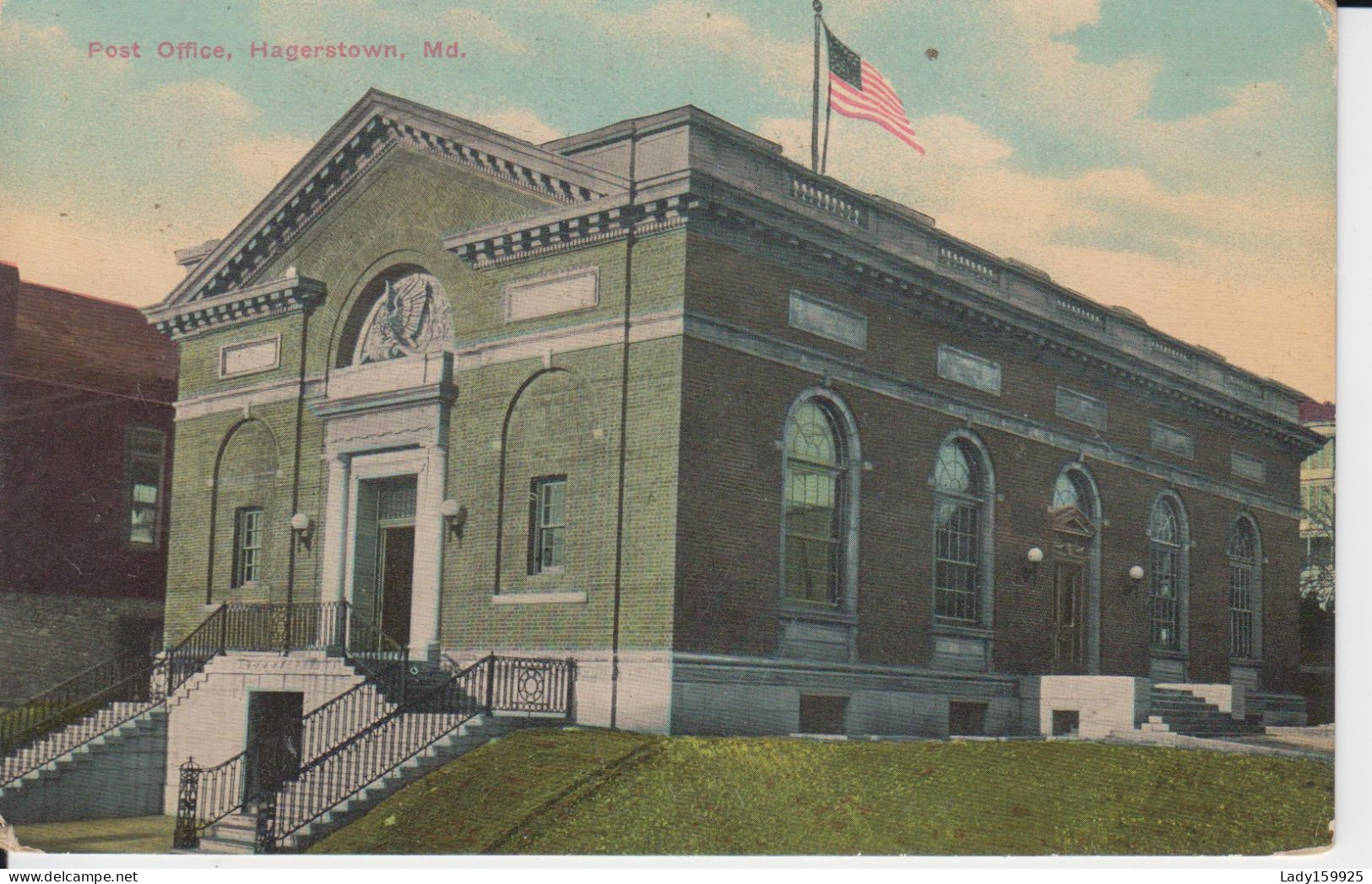 Post Office Hagerstown Maryland U S  Large Building With Raised Entrance Staircase 2sc - Hagerstown