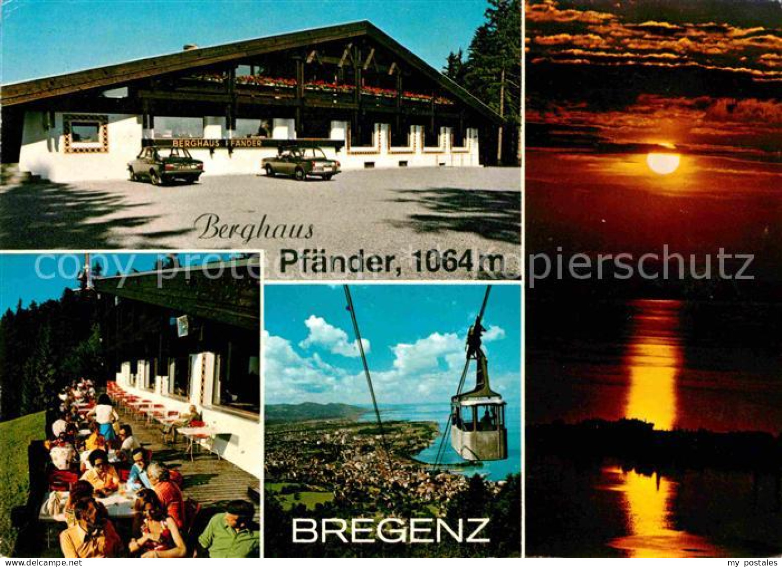 72667847 Bregenz Bodensee Berghaus Pfaender Terrasse Pfaenderbahn Sonnenuntergan - Autres & Non Classés