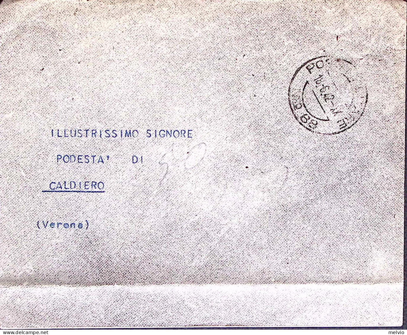 1942-Posta Militare/n.88 C.2 (18.6) Su Busta Non Affrancata, Tassata, Tassa Non  - Weltkrieg 1939-45