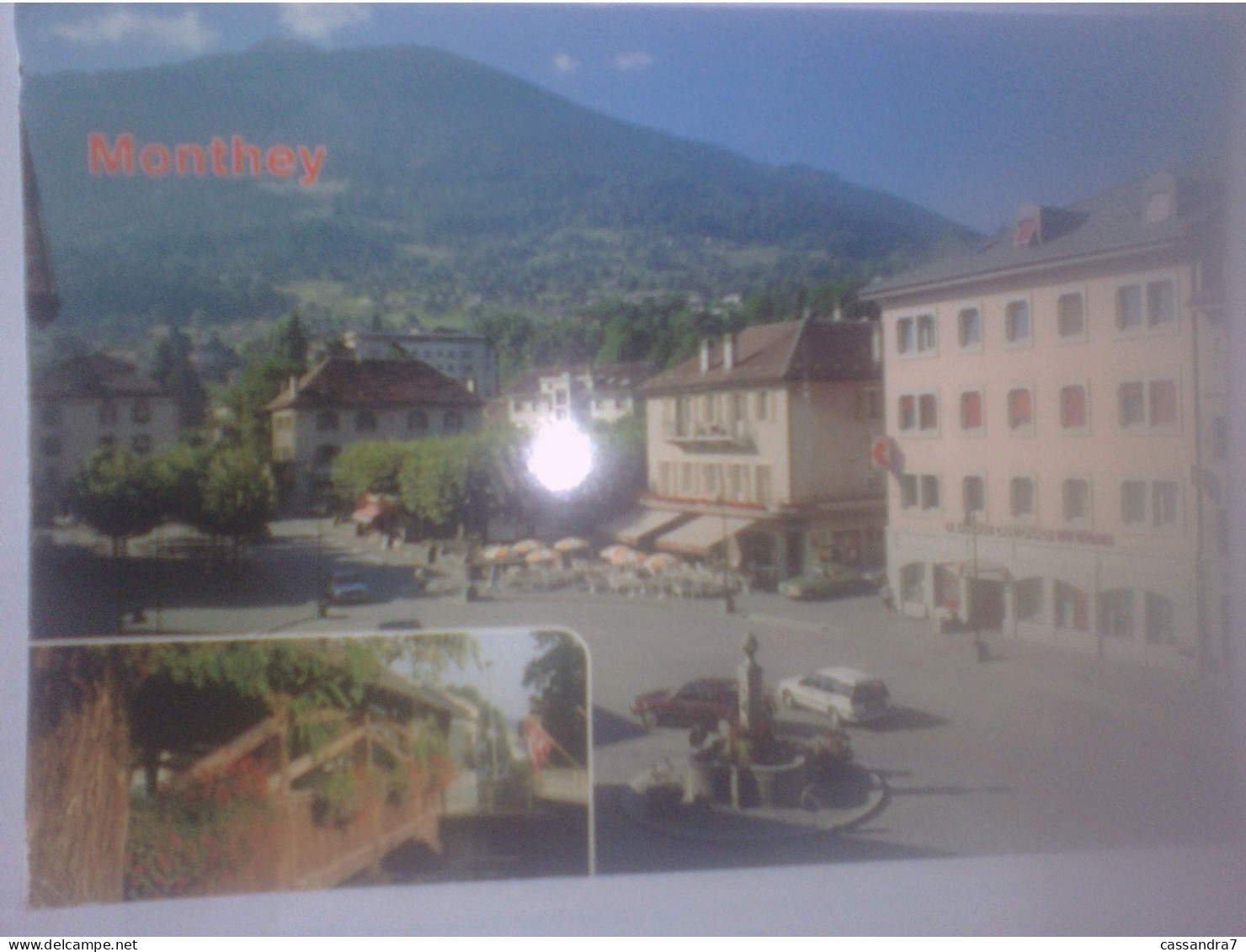 Monthey - La Place Centrale Vieux ^pont Couvert - Banque Cantonale Du Valais - Darbellay Martigny - Monthey