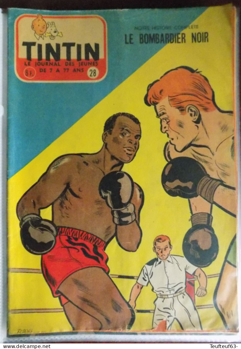 Tintin N° 28-1956 Reding Boxe " Le Bombardier Noir " - Le Kilt - Tintin