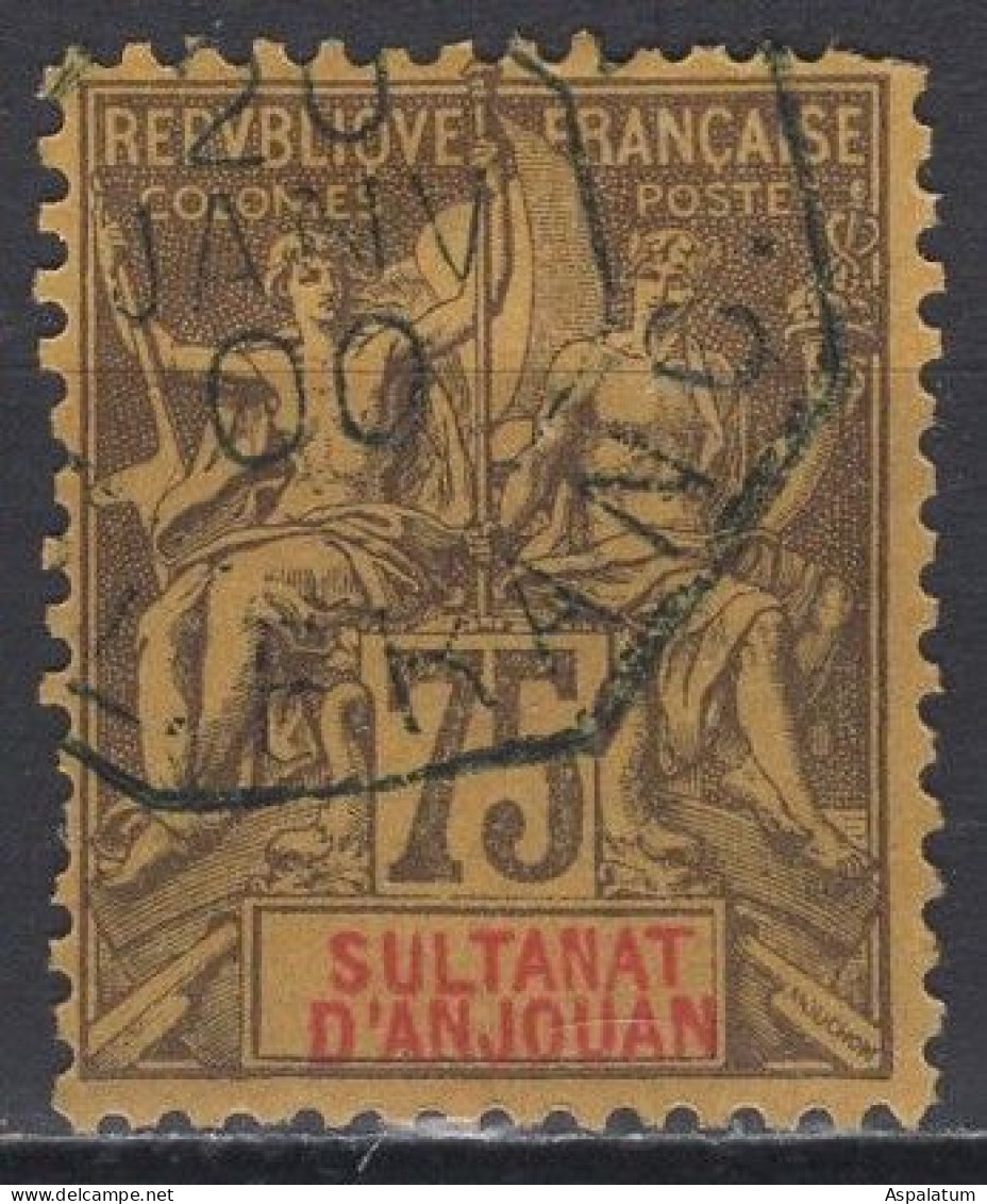 Anjouan - Definitive - 75 C - Allegories - Mi 12 - 1892 - Used - Used Stamps