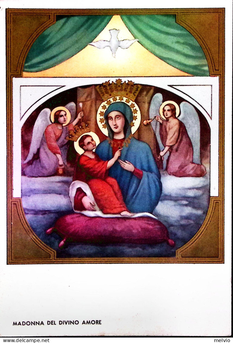 1954-SANTUARIO DIVINO AMORE/ROMA Annullo Speciale (14.6) Su Cartolina Dello Stes - Eglises Et Couvents