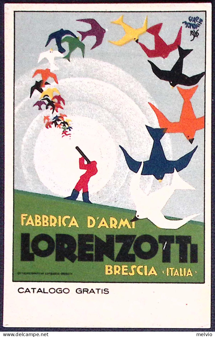 1926-Fabbrica D'armi Lorenzotti Pietro (Brescia) Illustratore Mondaini, Molto Ra - Advertising