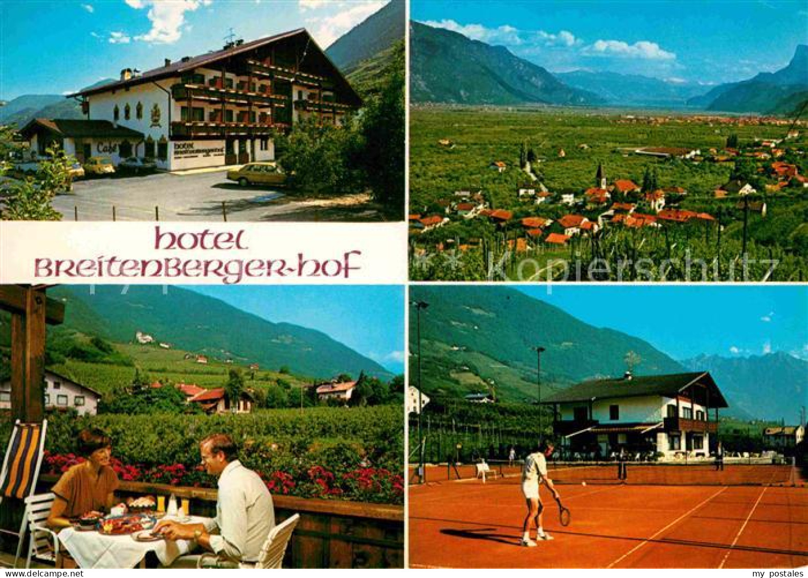 72667626 Tscherms Hotel Breitenberger Hof Tennisplatz Terrasse Meran Suedtirol - Autres & Non Classés