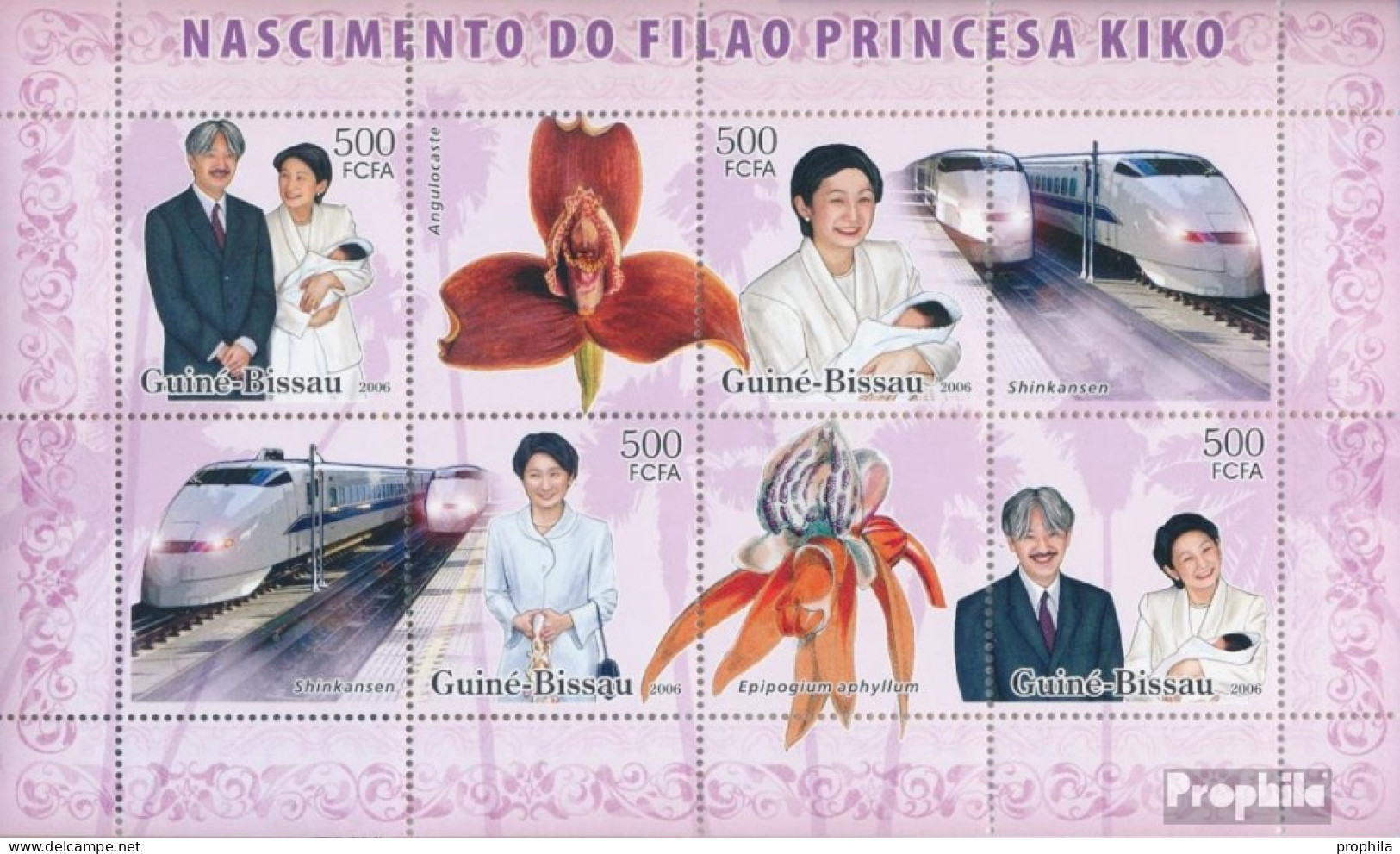 Guinea-Bissau 3441-3444 Kleinbogen (kompl. Ausgabe) Postfrisch 2006 Prinzessin Kiko, Orchideen, Jap. Zü - Guinée-Bissau