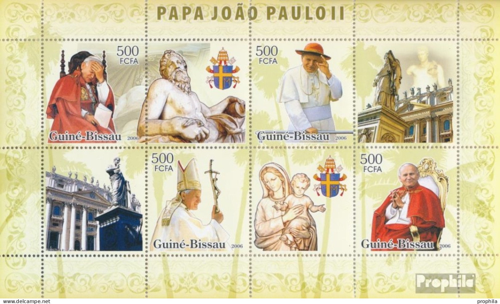 Guinea-Bissau 3436-3439 Kleinbogen (kompl. Ausgabe) Postfrisch 2006 Papst Johannes Paul II - Guinée-Bissau