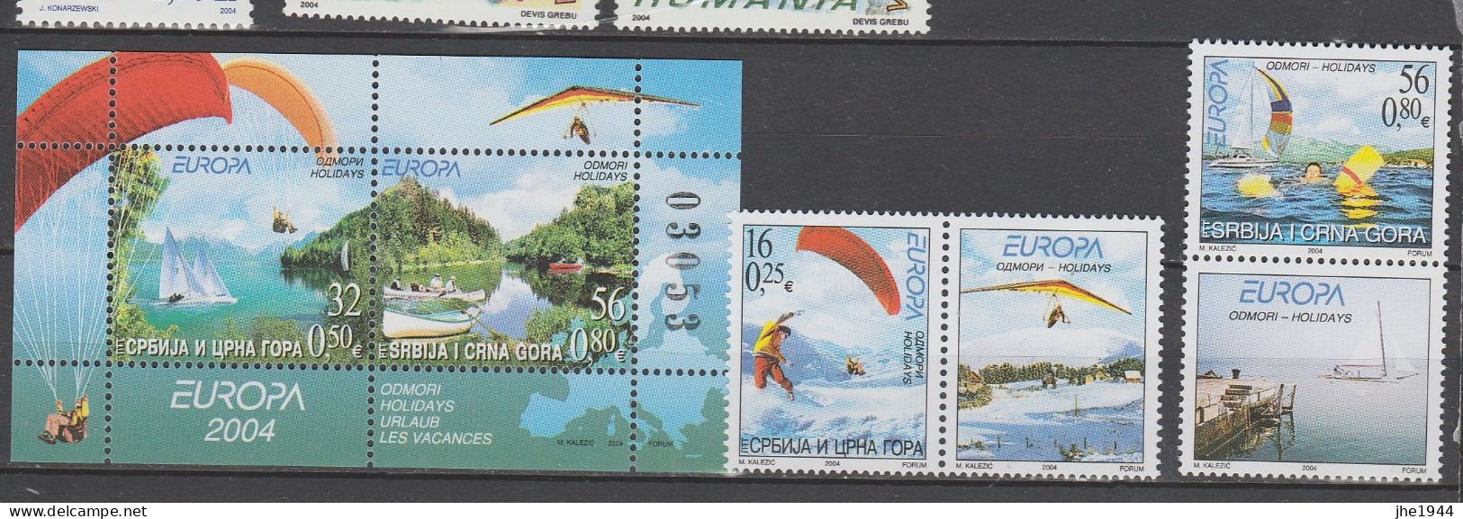 Europa 2004 Vacances Voir liste des timbres à vendre **