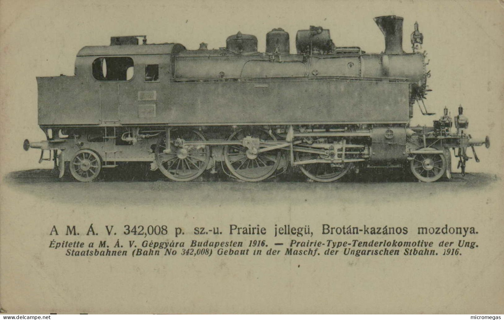 Ungarischen Staatsbahn Prairie-Type Tenderlokomotive - Gebaut 1916 - Eisenbahnen