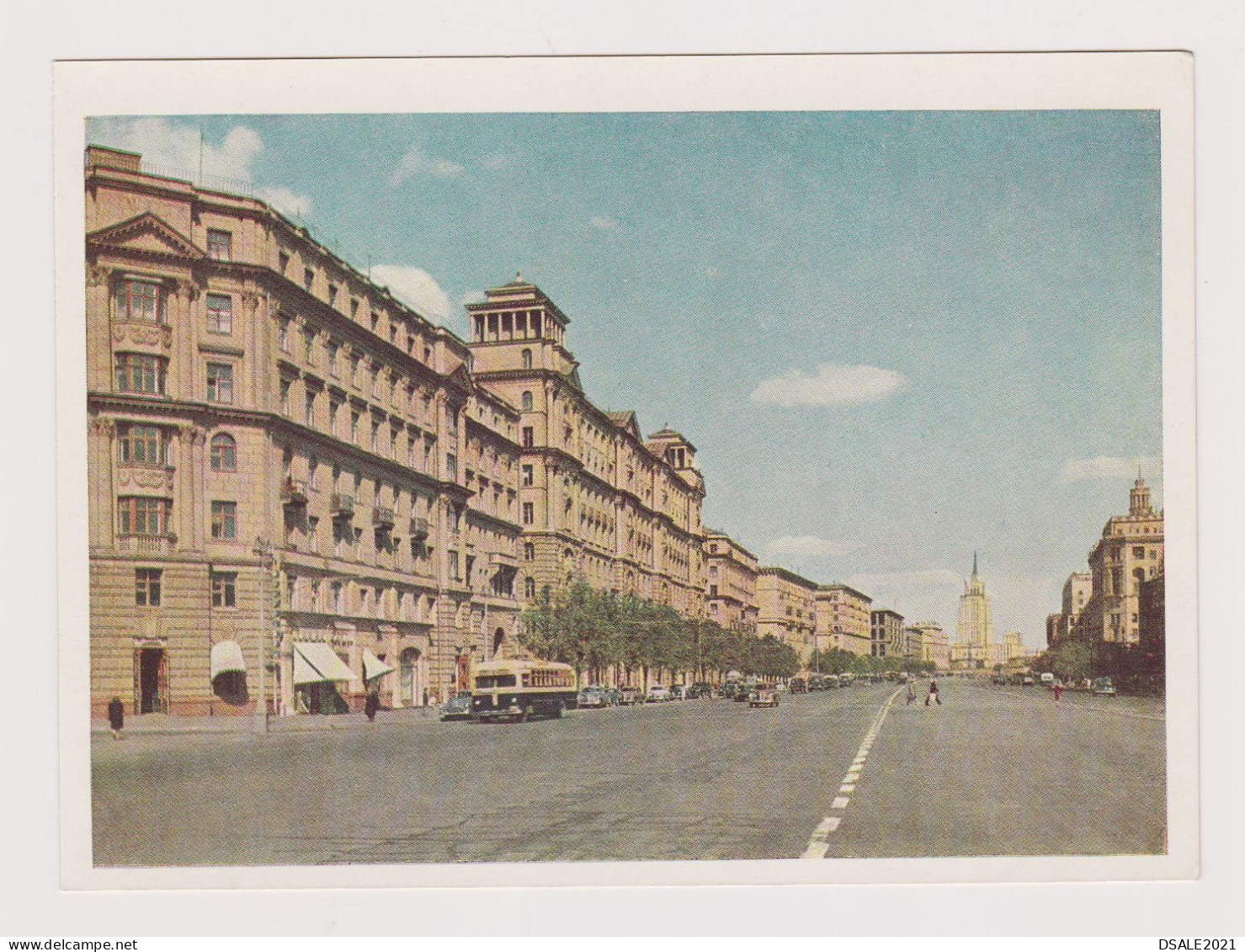 Russia USSR Soviet Union, 1950s Postal Stationery Card, Entier, Ganzachen, MOSCOW View Street W/Trolleybus, Unused /1221 - 1950-59