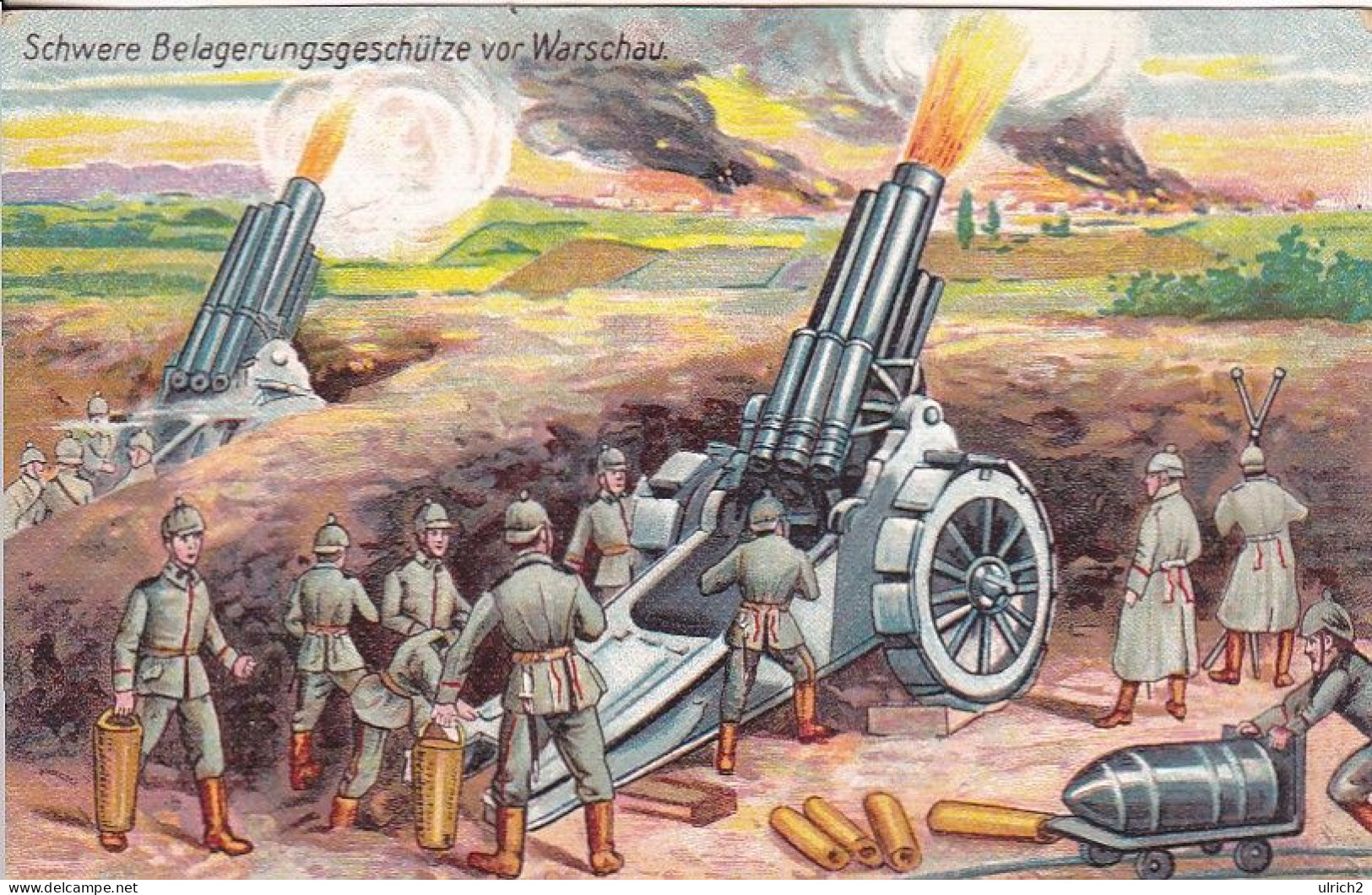 AK Schwere Belagerungsgeschütze Vor Warschau - Deutsche Armee - Patriotika - Ca. 1915 (69419) - Pologne
