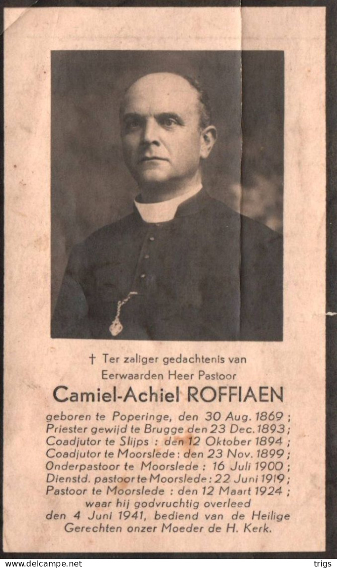 Camiel Achiel Roffiaen (1869-1941) ~ Priester - Devotion Images