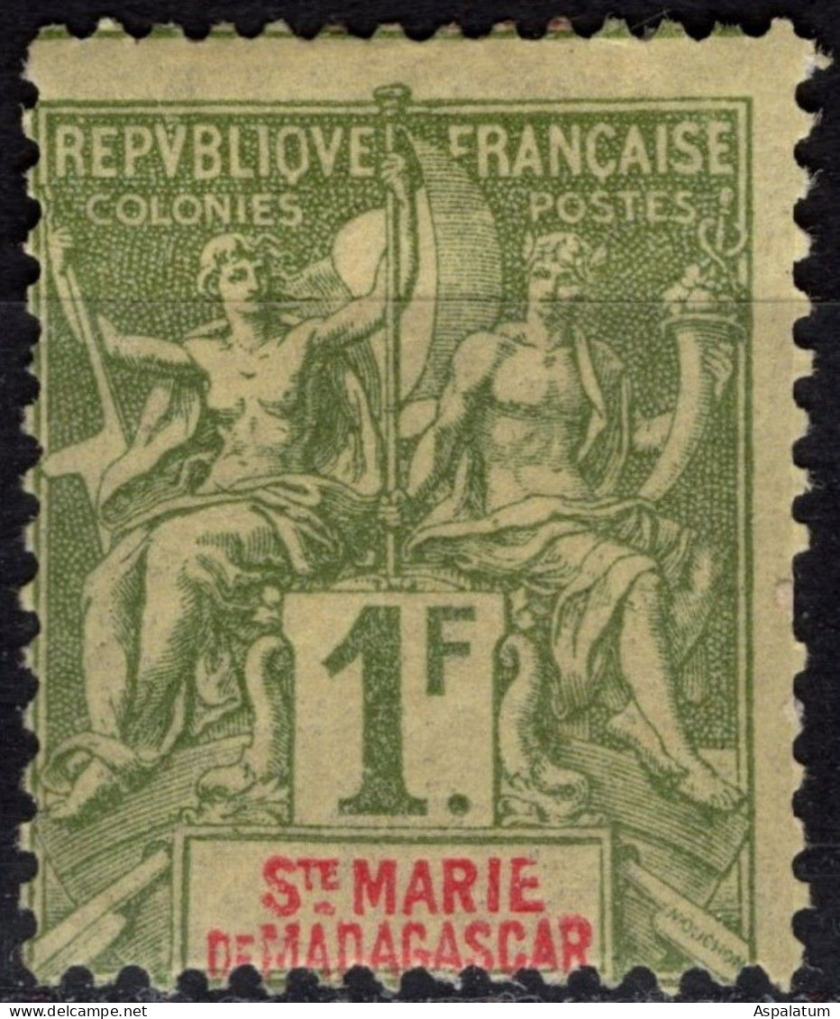 French Colonies - Ste.Marie De Madagascar - Definitive - 1 Fr - Mi 13 - 1894 - Unused Stamps