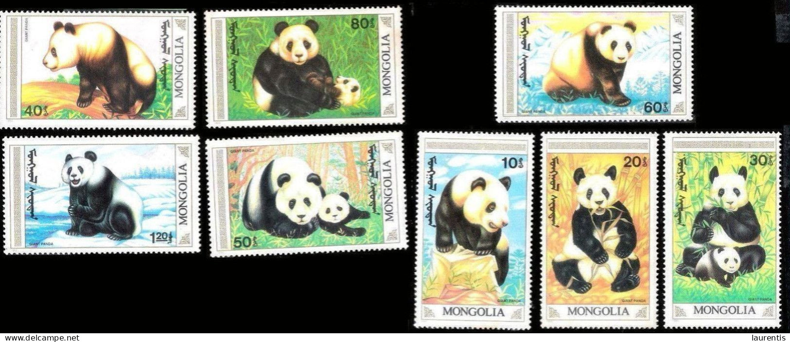 2590  Bears - Pandas - Mongolia Yv 1765-72 - MNH - 1,95 (8) - Ours