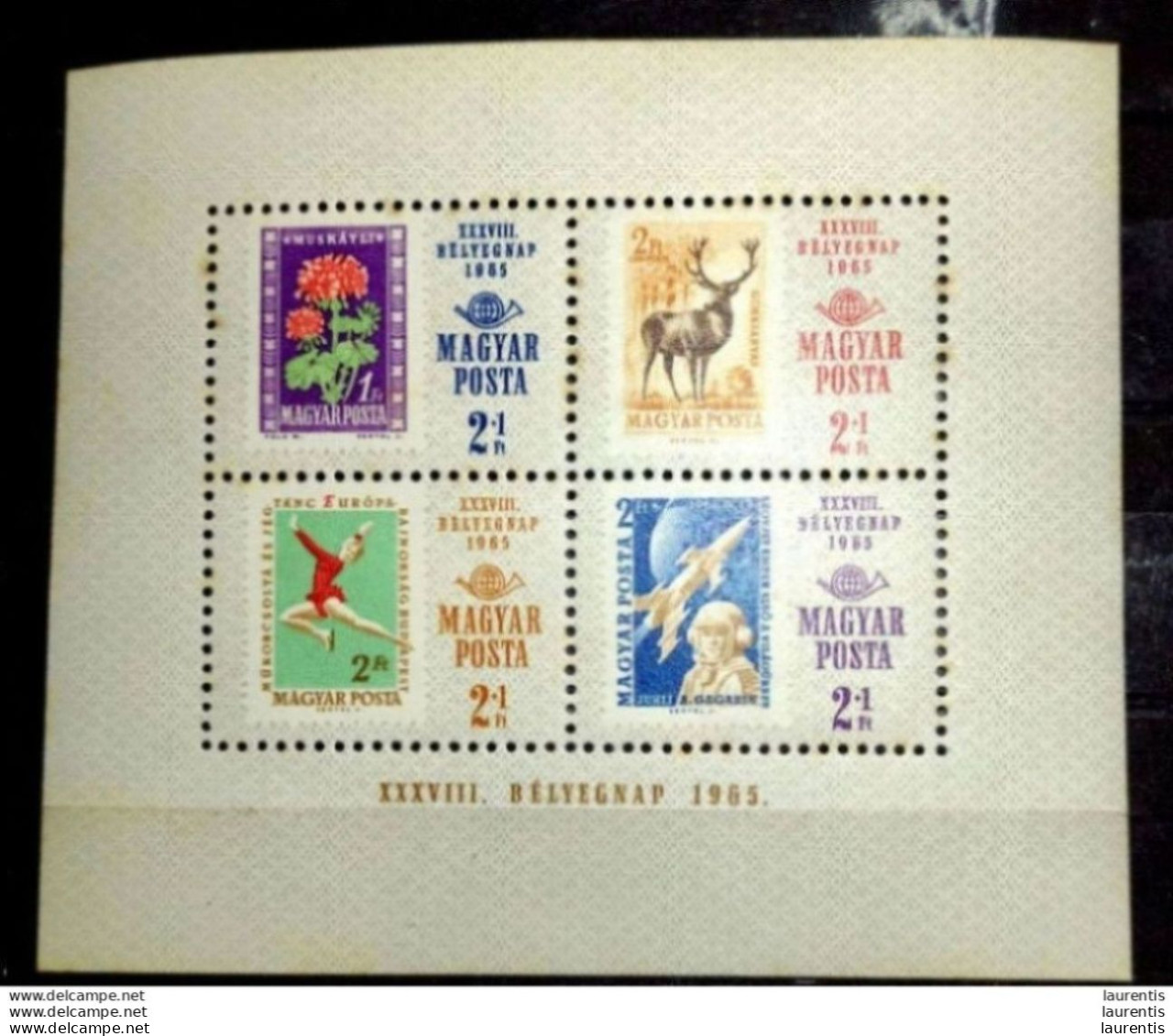 D668  Stamp On Stamp - Deers - Hungary Yv B57 - 1965 - MNH - 1,95 - Timbres Sur Timbres