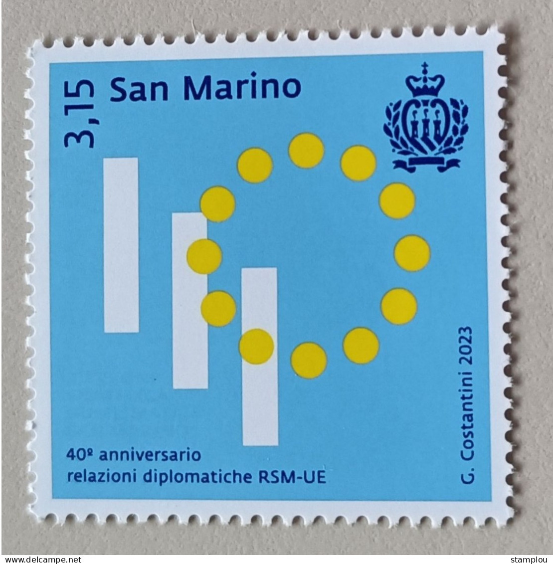 San Marino 2023 40th Anniversary Of The Diplomatic Relations With EU - Europese Gedachte