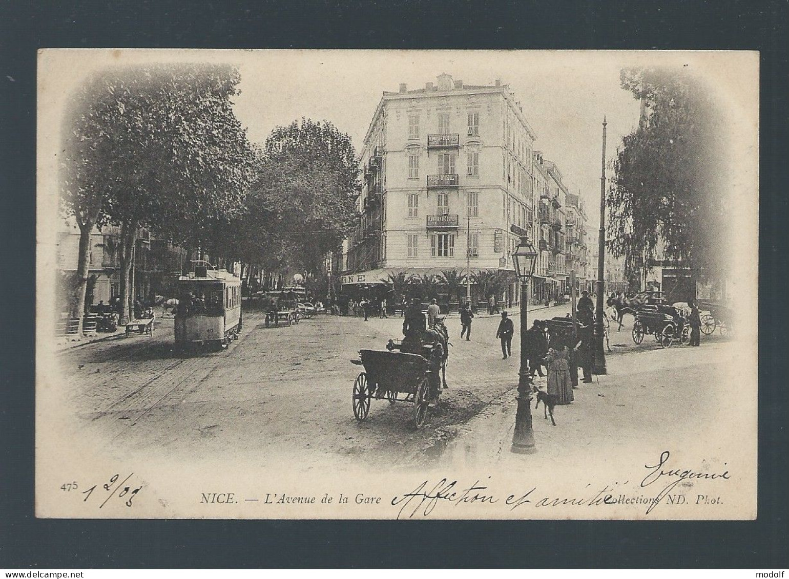 CPA - 06 - Nice - L'Avenue De La Gare - Animée (tramway) - Précurseur - Circulée En 1903 - Sonstige & Ohne Zuordnung