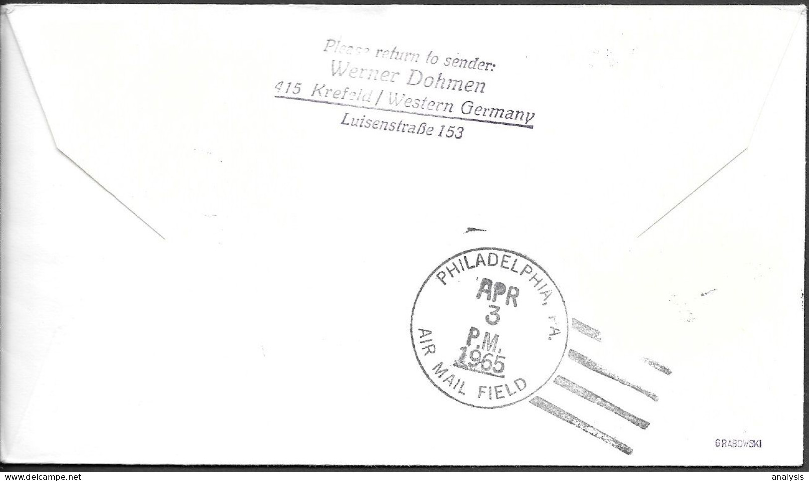 Germany Boeing 720 Jet First Flight Cover Frankfurt To Philadelphia USA 1965 - Covers & Documents