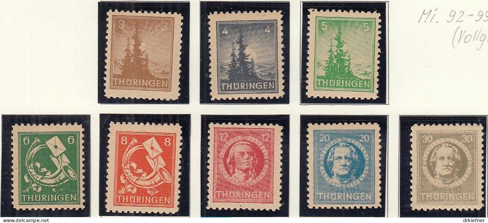 SBZ  92-99 AX, 98-99 BX, Postfrisch **, Mit Abarten, Freimarken, 1945 - Mint