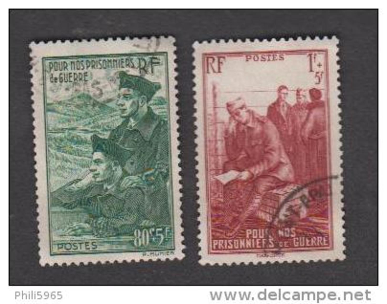 France Oblitérés - N° 474 Et 475 - Au Profit Des Prisonniers De Guerre - 1941 - TB - Used Stamps