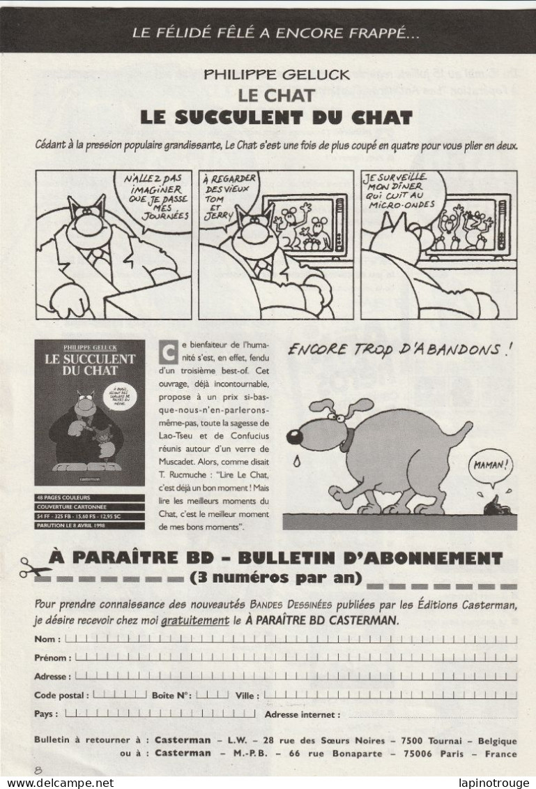 A Paraitre Casterman N° 8 De 1998 Juillard De Crécy Tito Geluck Wasterlain... - Autre Magazines