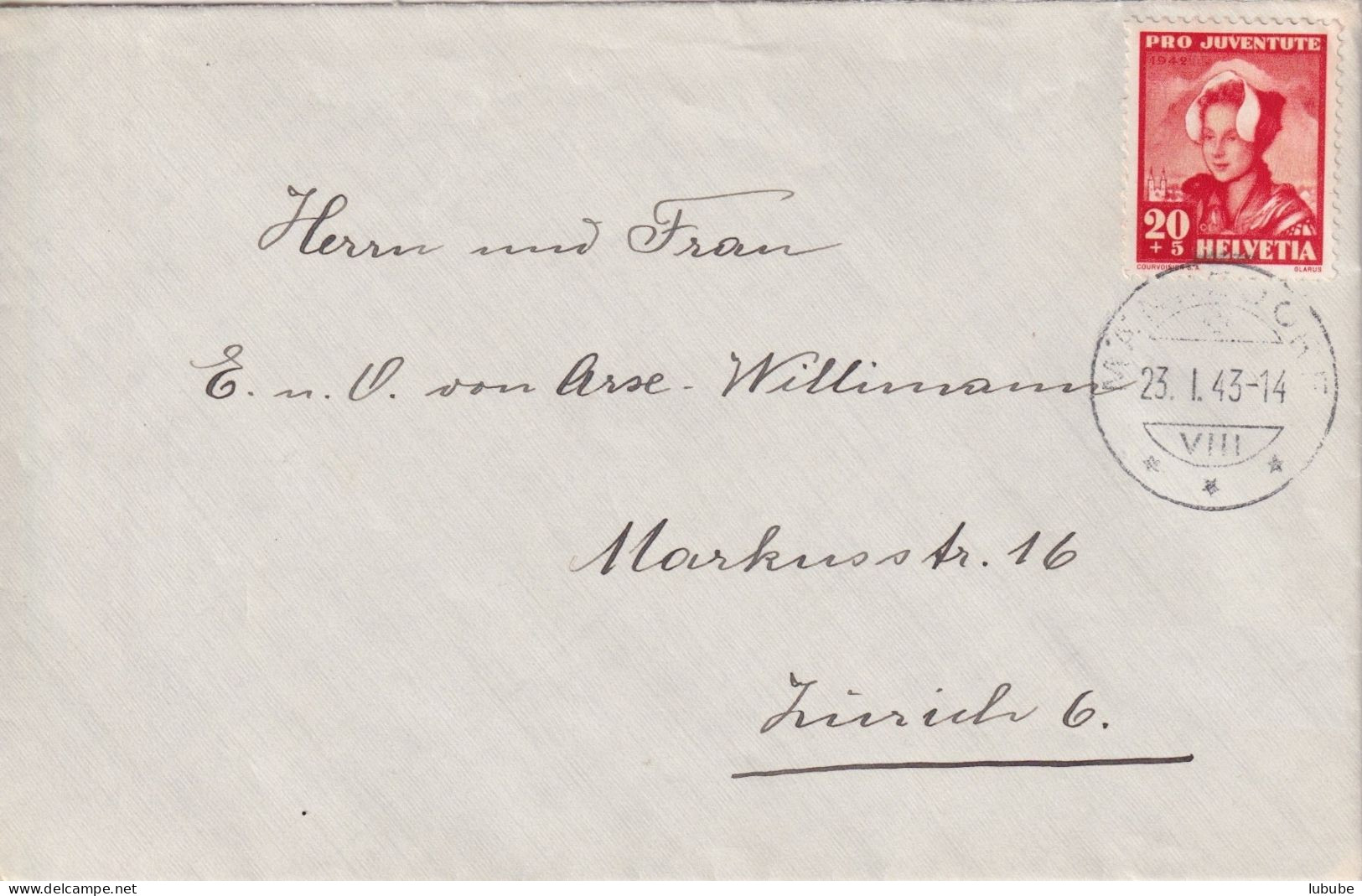 Brief  Männedorf - Zürich         1943 - Brieven En Documenten