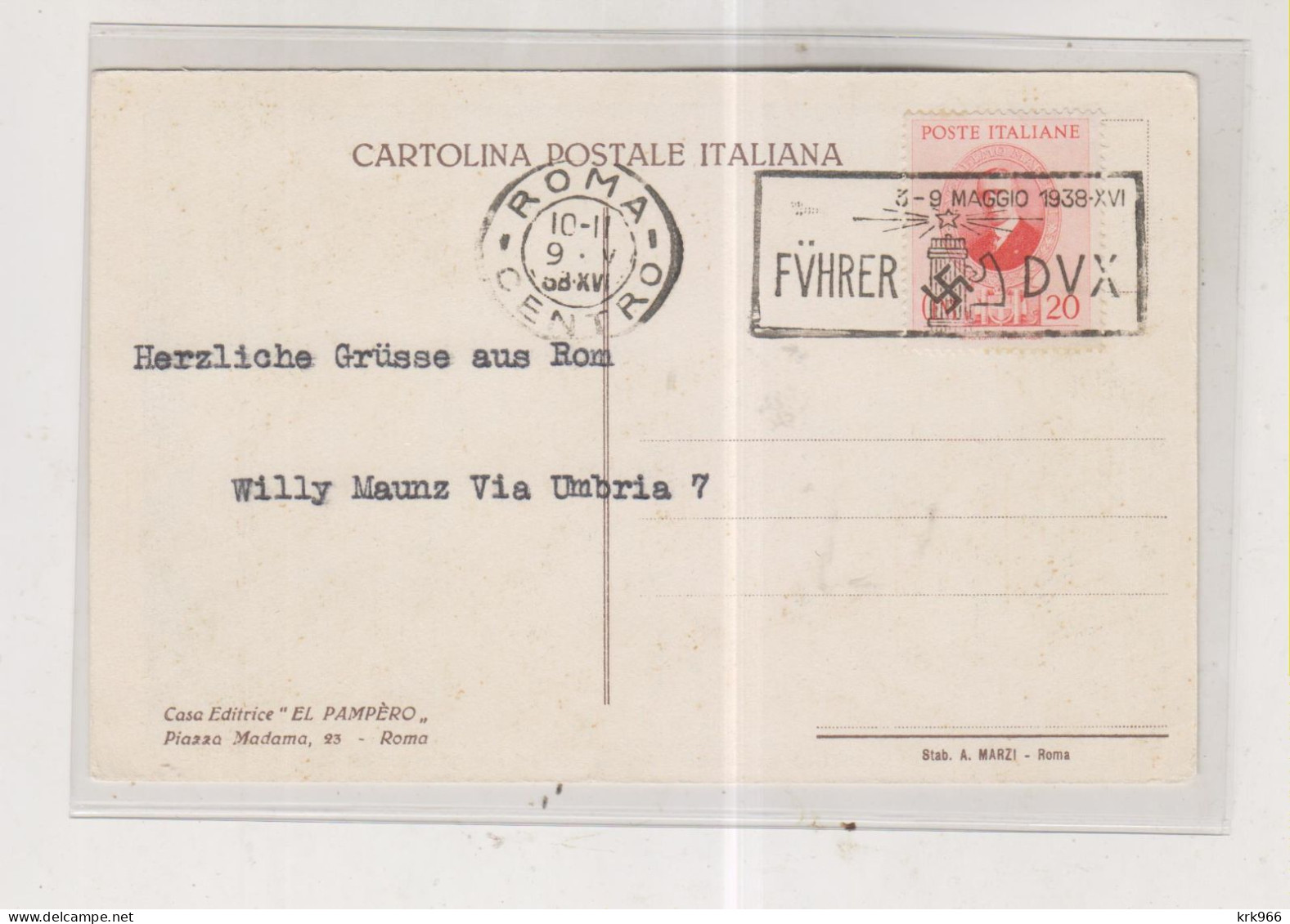 ITALY 1938 ROMA Nice Postcard - Poststempel (Flugzeuge)
