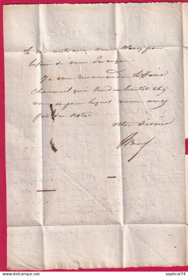 CAD TYPE 11 BORT CORREZE BOITE RURALE P AUTIGNAC DECIME RURAL POUR MAURIAC CANTAL 1838 LETTRE - 1801-1848: Precursors XIX