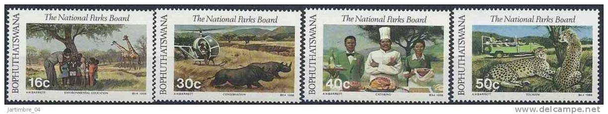 1988 BOPHUTHASWANA Afrique Sud 202-5**  Parcs Natinaux, Félins, Gastronomie - Bophuthatswana