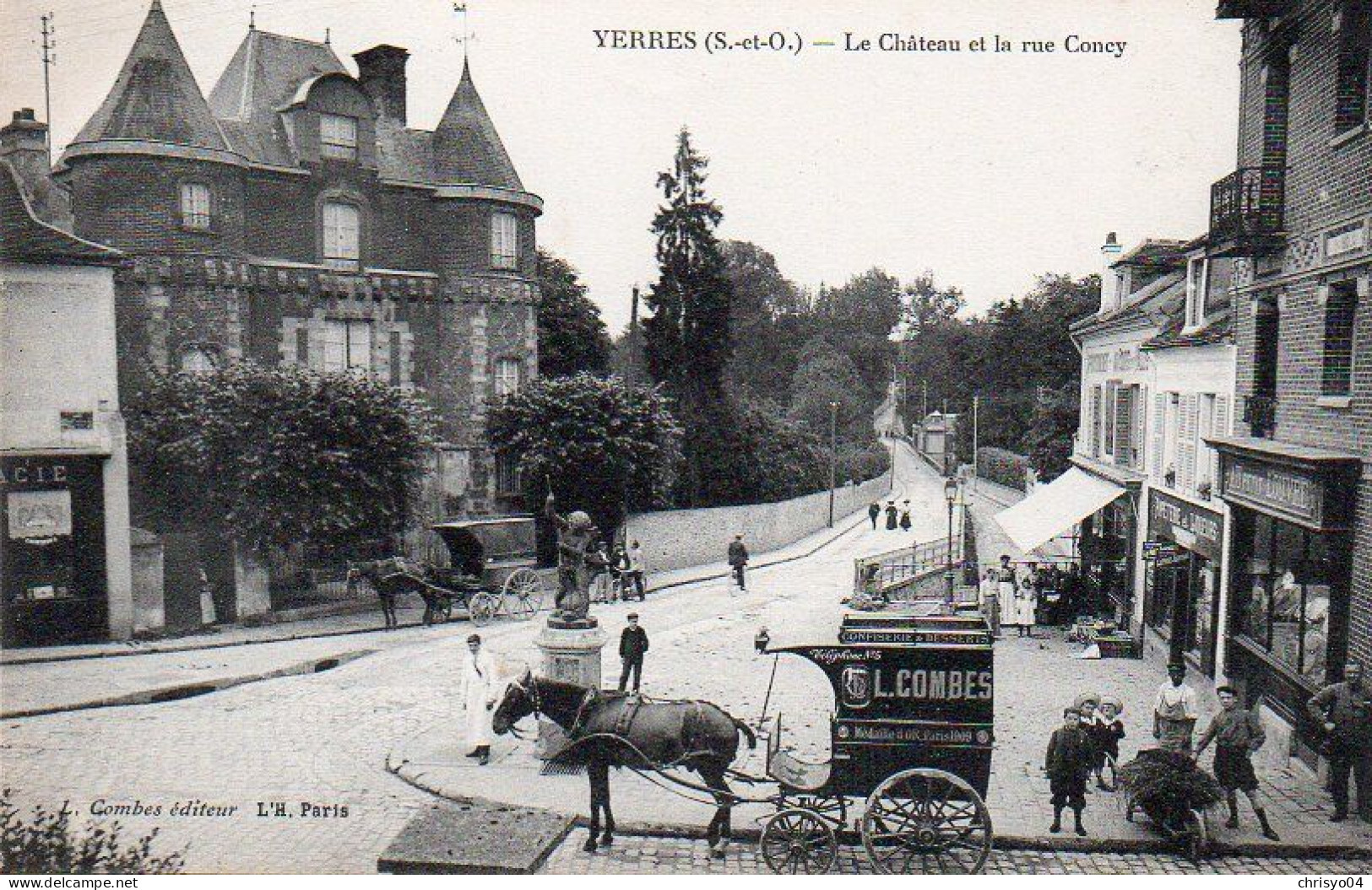 4V4Sb   91 Yerres Chateau Et La Rue Concy En TBE - Yerres