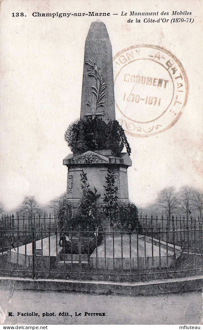 94* CHAMPIGNY S/MARNE  Monument Des Mobiles De La Cote D Or        RL45,0496 - Champigny Sur Marne