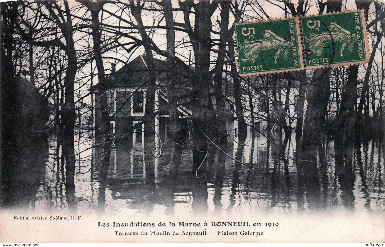 94* BONNEUIL Crue 1910 – Terrasse Du Moulin – Maison Galerme     RL45,0421 - Bonneuil Sur Marne