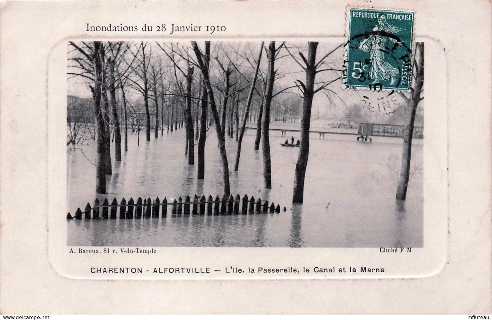 94* CHARENTON  Crues 1910 - L Ile – La Passerelle – Le Canal Et  La Marne      RL45,0718 - Charenton Le Pont