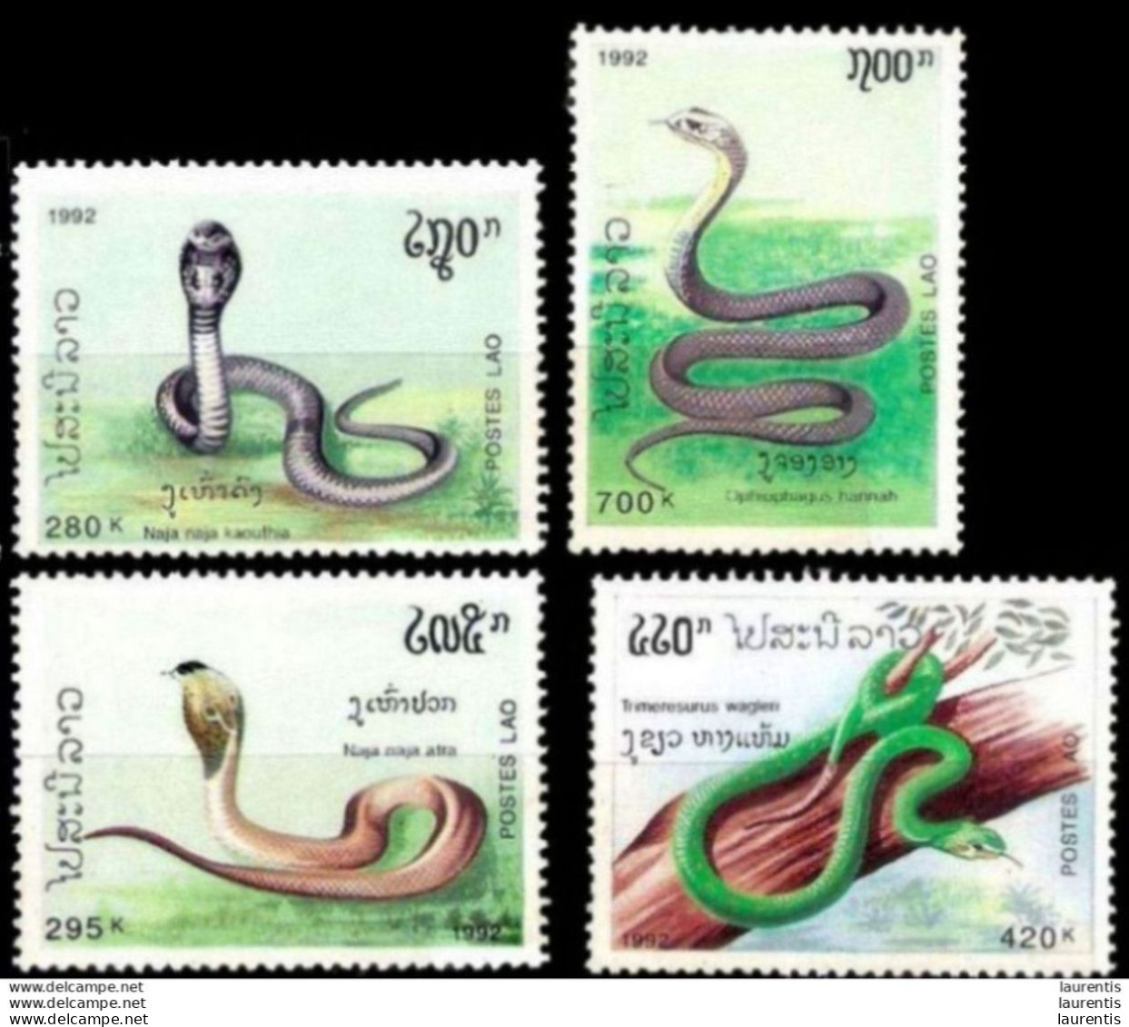 16151  Snakes - Serpents - Laos Yv 1058-61 MNH - 1,65 . (10) - Slangen