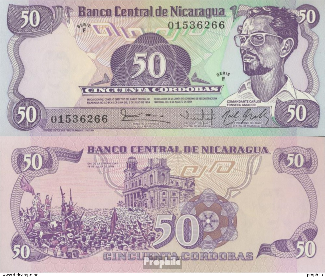 Nicaragua Pick-Nr: 140 Bankfrisch 1984 50 Córdobas - Nicaragua