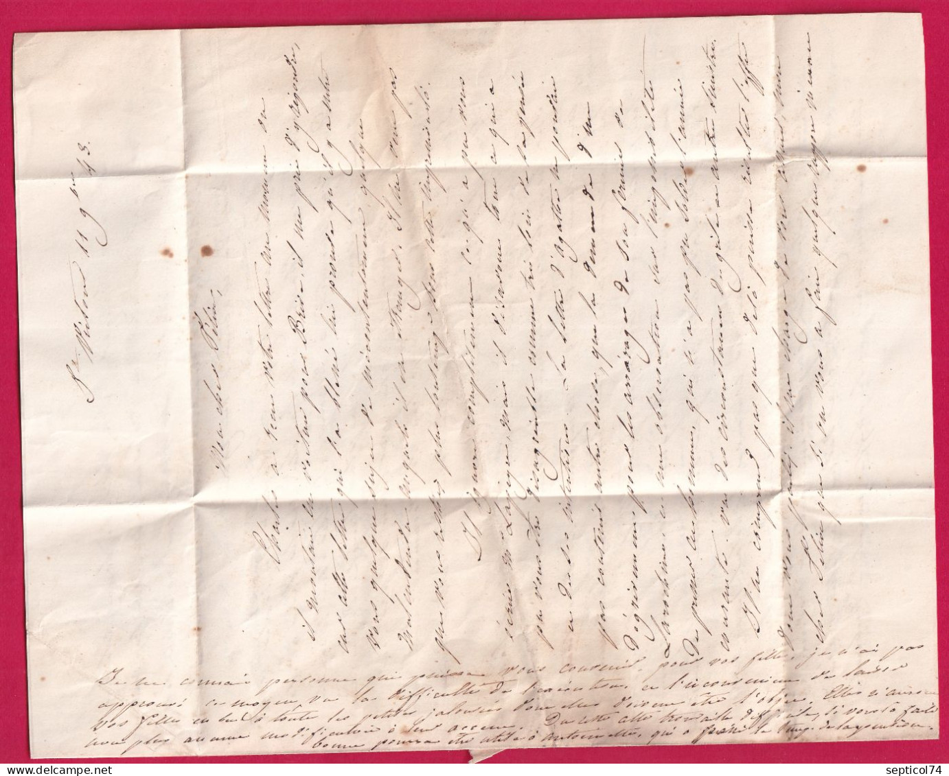 CAD TYPE 11 BORT CORREZE 1843 BOITE RURALE D ST VICTOR AU DOS TYPE 11 MAURS CANTAL LETTRE - 1801-1848: Precursors XIX