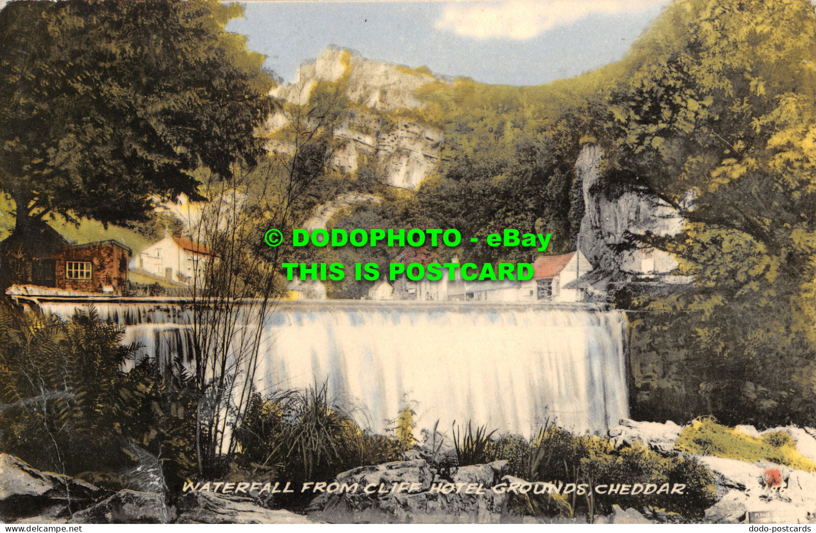 R467077 Cheddar. Waterfall From Cliff Hotel Grounds. Valentine. Collo Colour - Monde