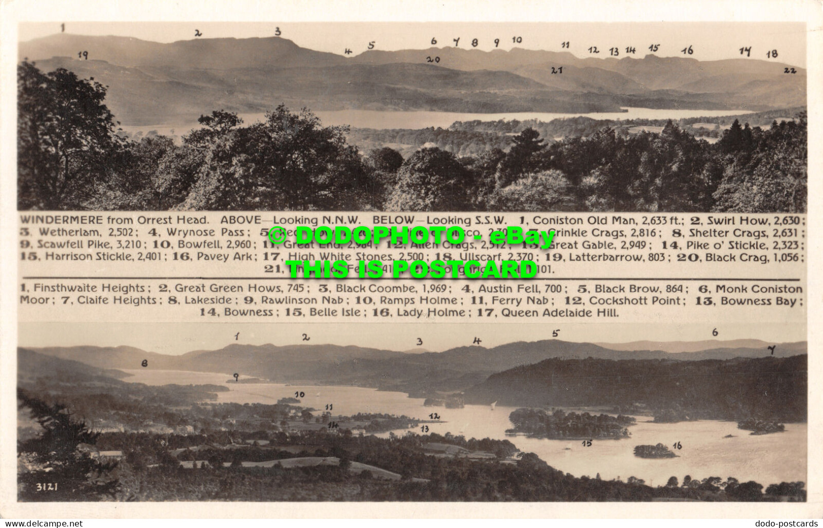 R467079 Windermere. From Orrest Head. G. P. Abraham. Multi View - World