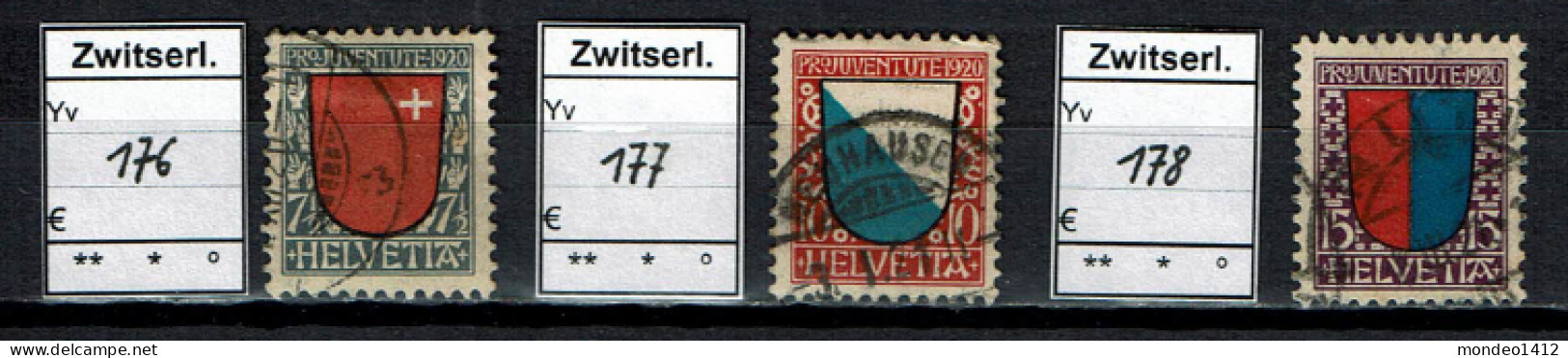 Suisse 1920 - YT 176/178 - Oblit. Used - Gebraucht